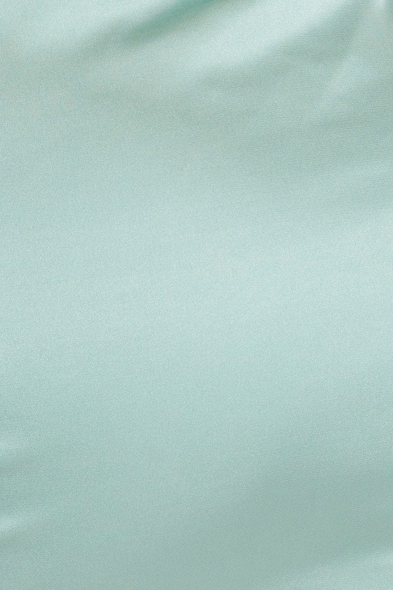 Green Mini Dress Halter Neck Satin - Image 6