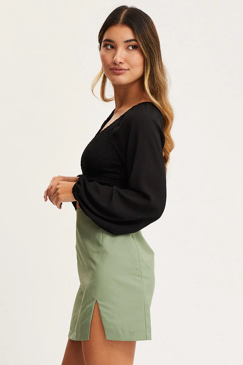 Green Mini Skirt High Rise - Image 4