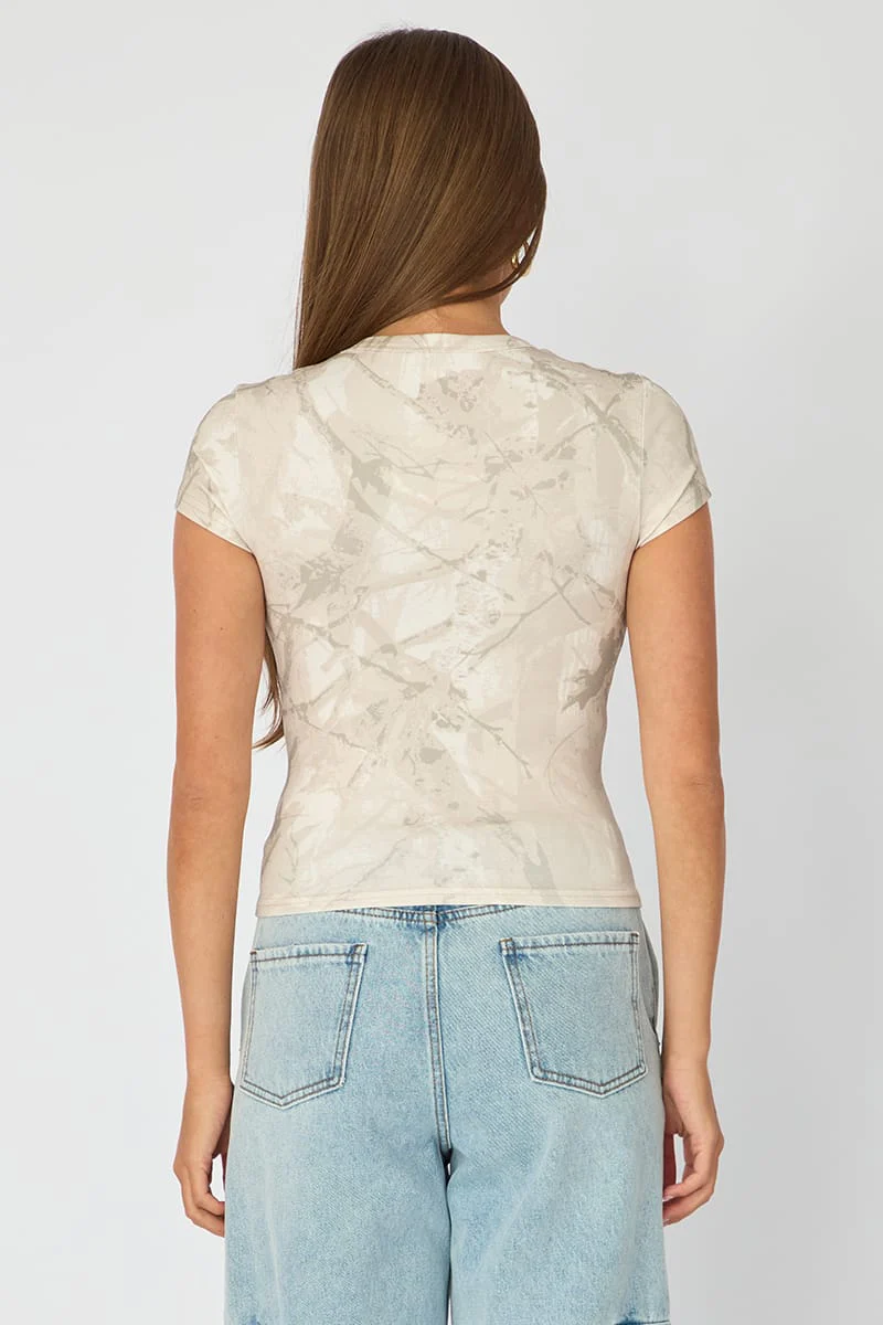 Green Print Graphic Tee Short Sleeve - Image 5