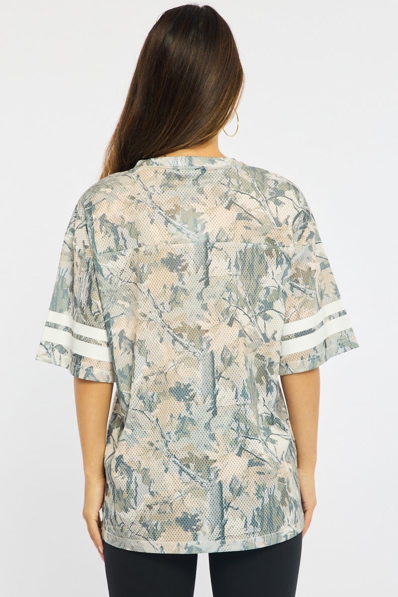 Green Print Sports Tee Short Sleeve - Image 5