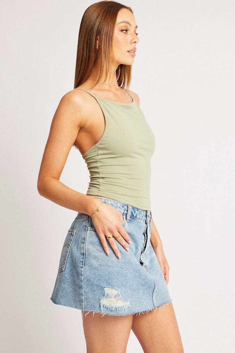 Green Sleeveless Tank Supersoft - Image 4