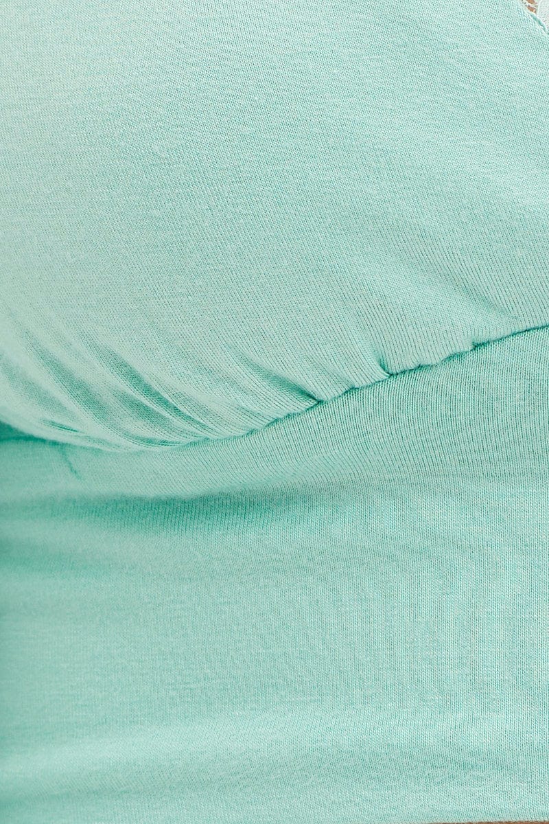 Green Top Long Sleeve Lace Trim - Image 6