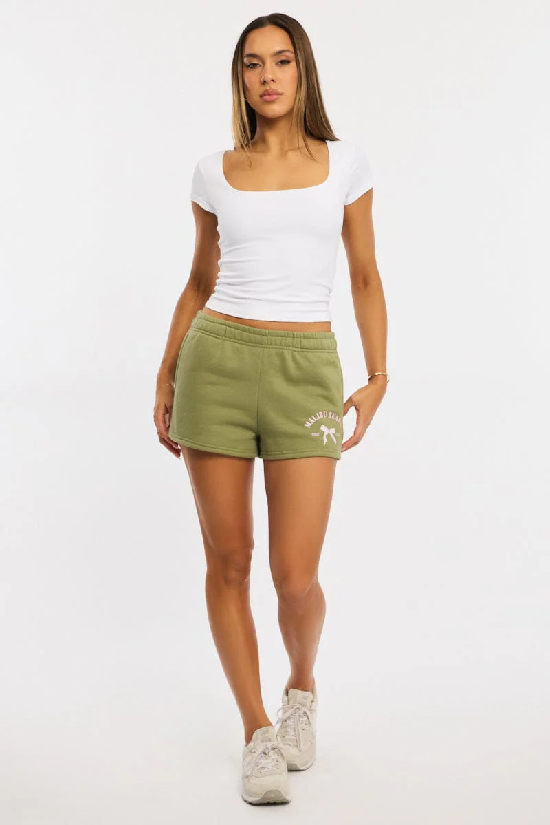 Green Track Short Elasticated Waist - Image 2