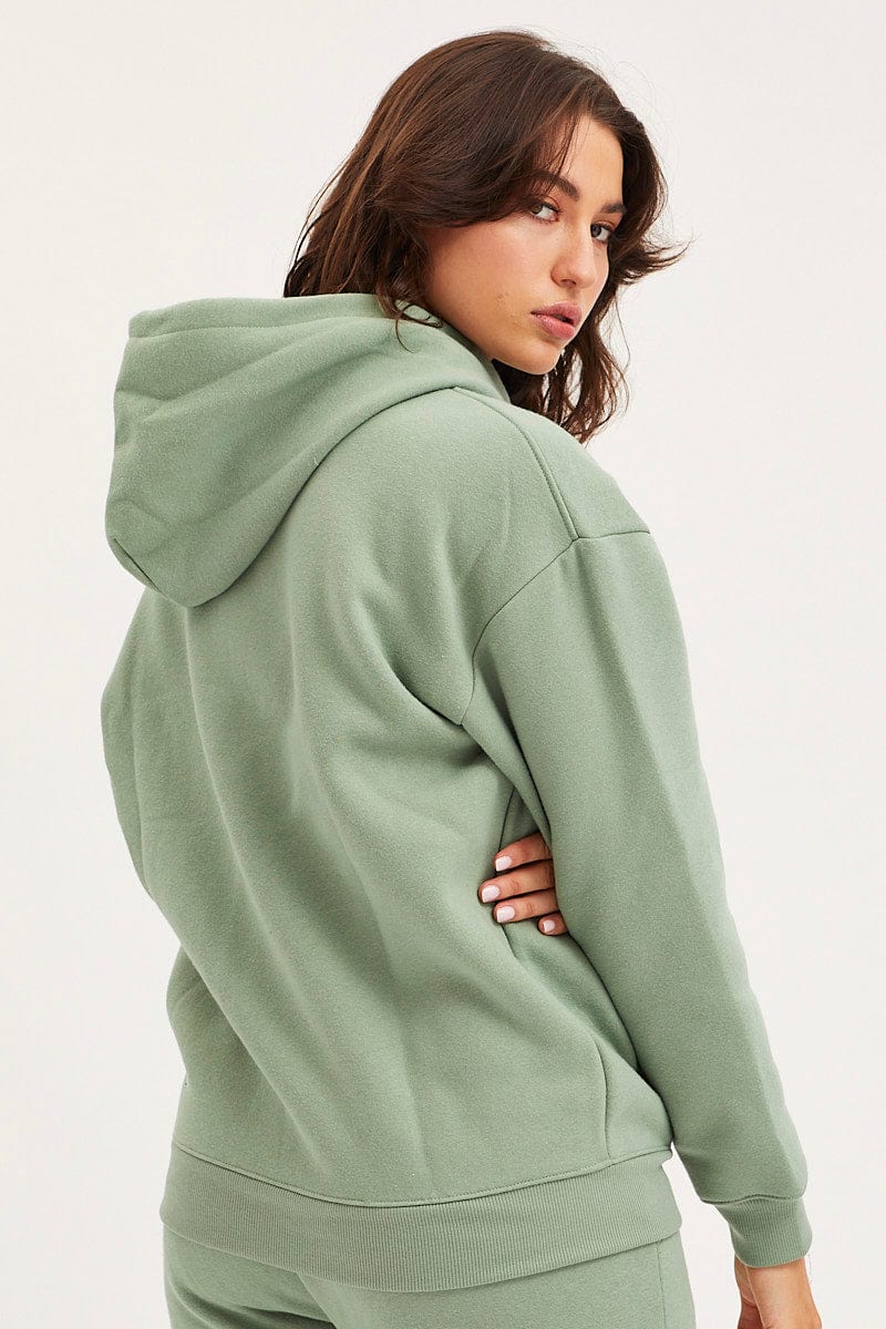 Green Unisex Sweatshirts Long Sleeve Oversized Hoodie - Image 5