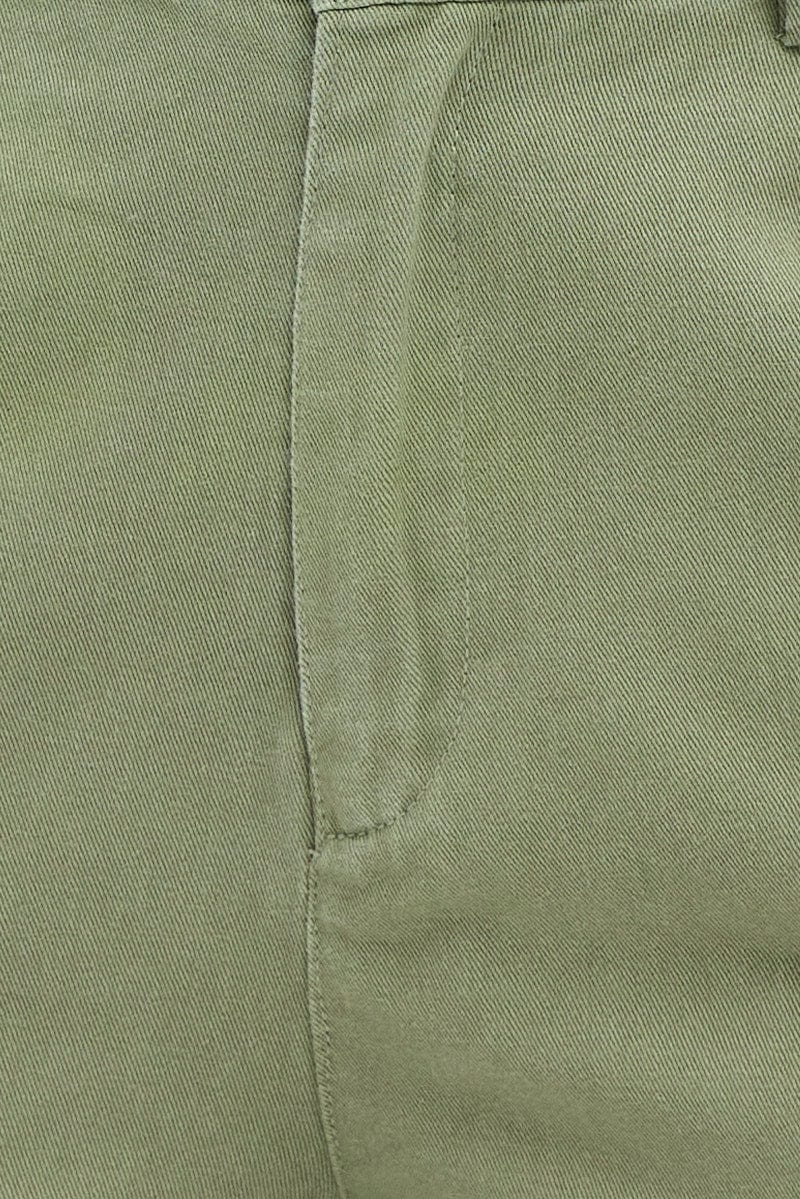 Green Wide Leg Pants Cargo Pockets - Image 6