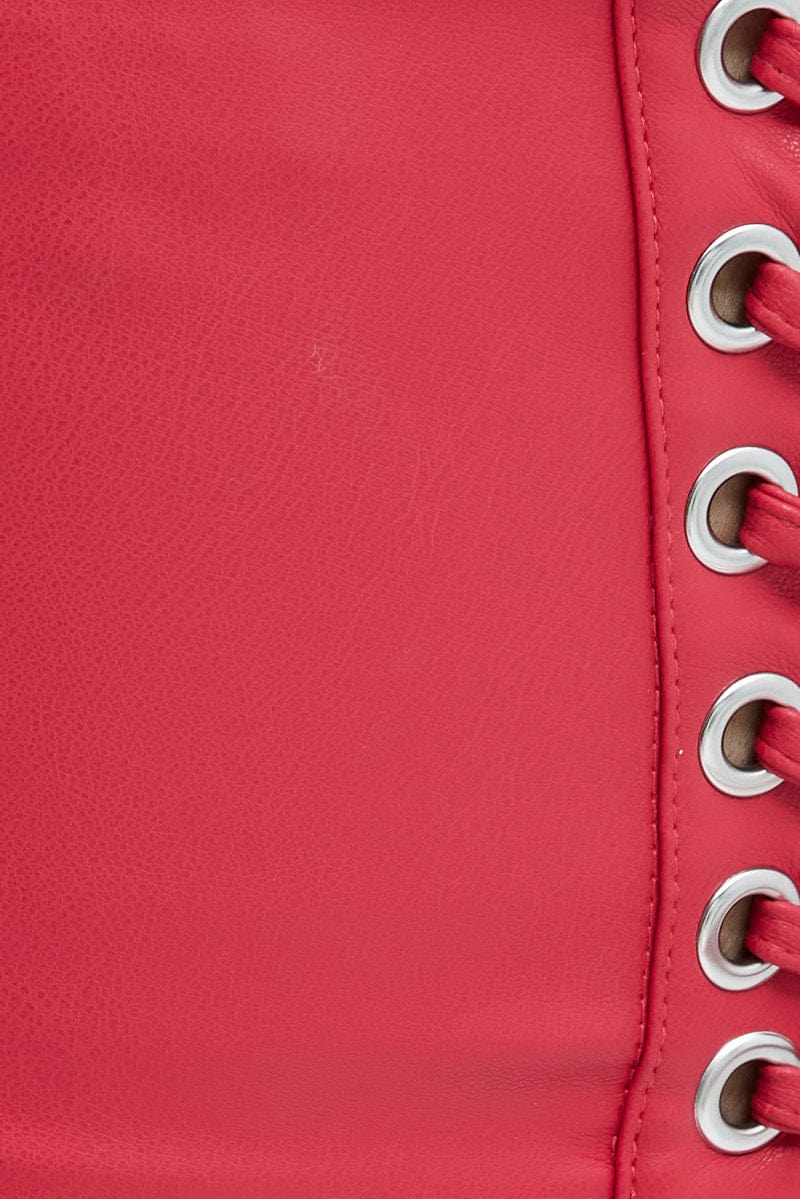 Red Faux Leather Corset - Image 6