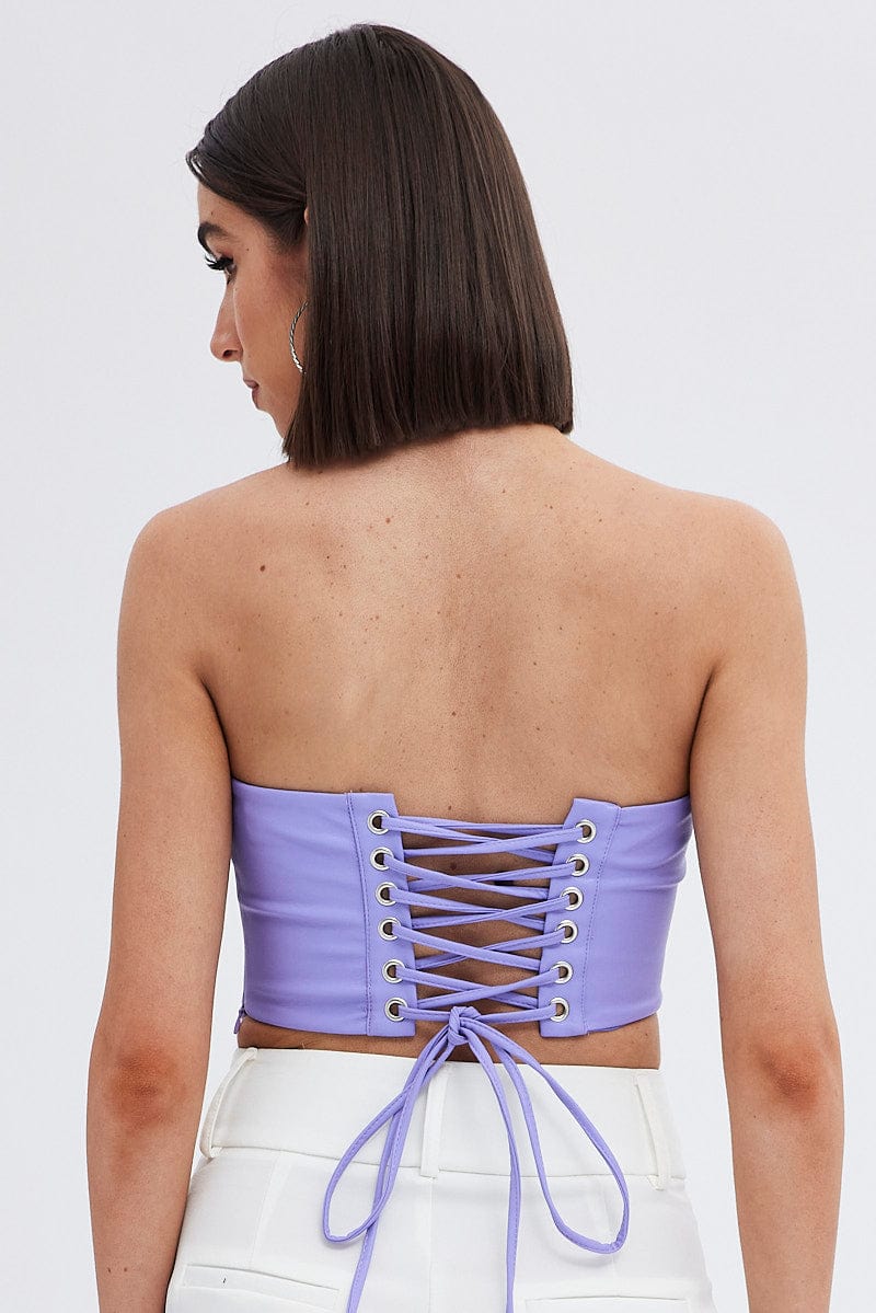 Purple Faux Leather Corset - Image 5