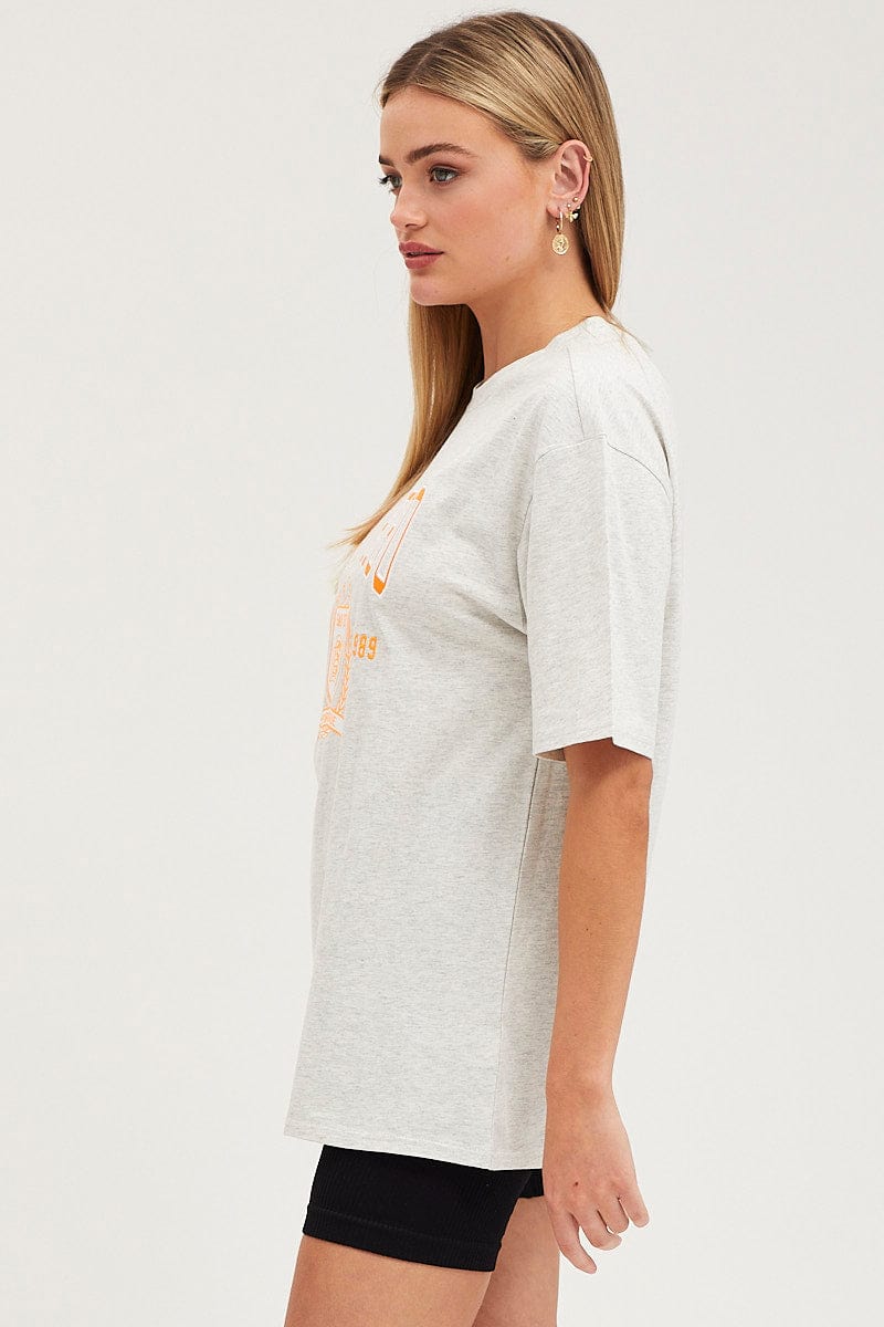 Grey Graphic T-Shirt Short Sleeve Embroided - Image 5