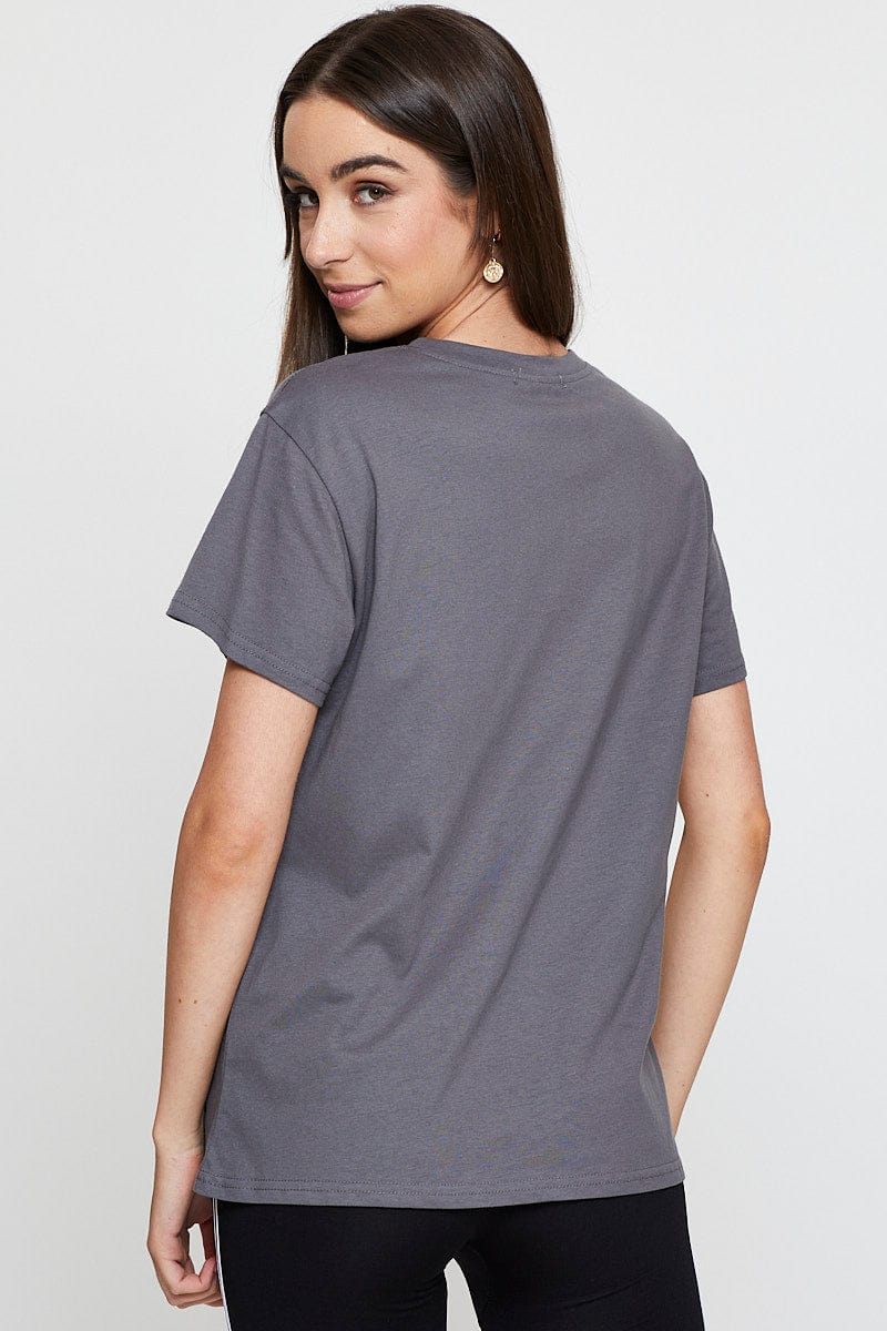 Grey Graphic T-Shirt Short Sleeve - Image 5