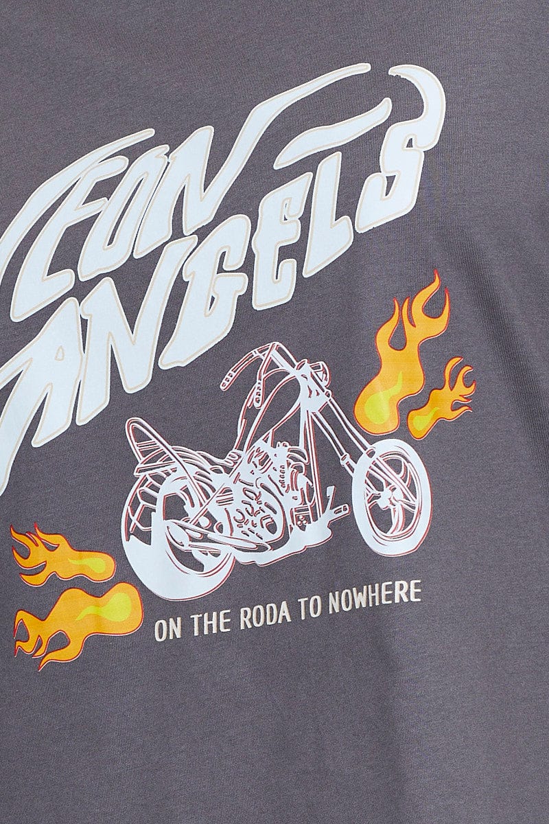 Grey Graphic T-Shirt Short Sleeve - Image 6