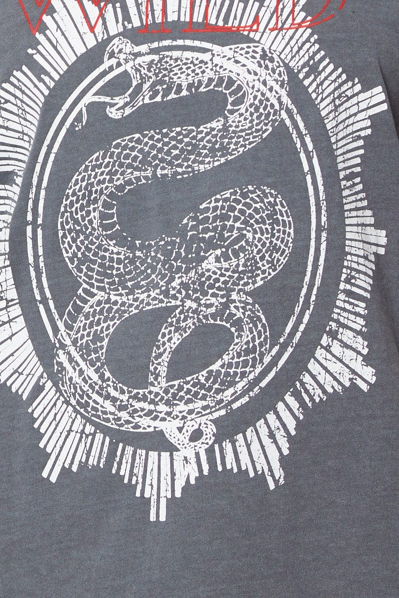 Grey Graphic T Shirt Short Sleeve - Image 6