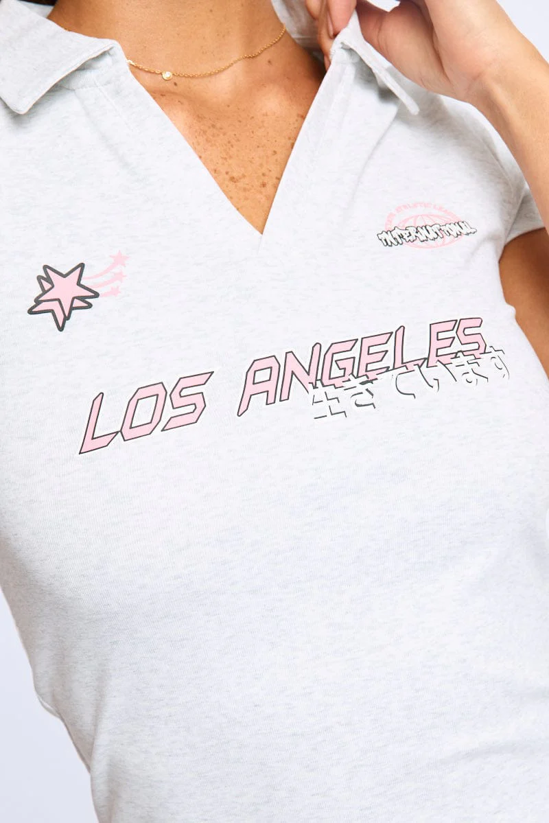 Grey Graphic Tee Short Sleeve - Image 5