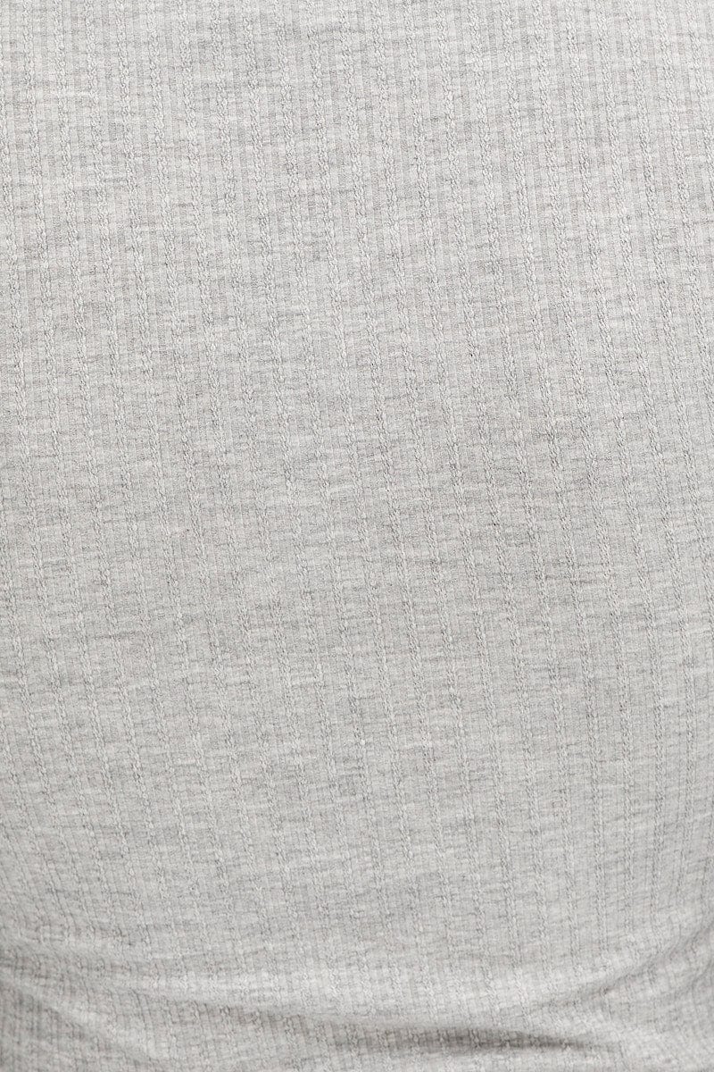 Grey Ring Detail Top Long Sleeve - Image 6