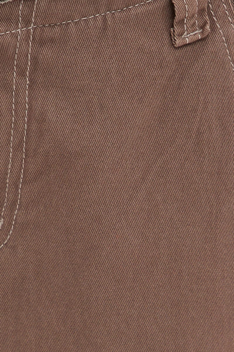 Grey Wide Leg Denim Cargo Pants - Image 6
