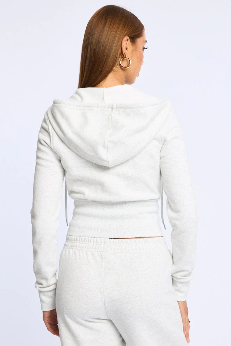 Grey Zip Through Hoodie - Image 4