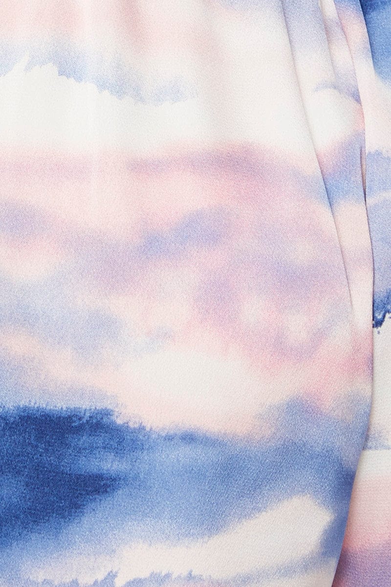 Marble Print Crop Pajamas Set Sleeveless - Image 6