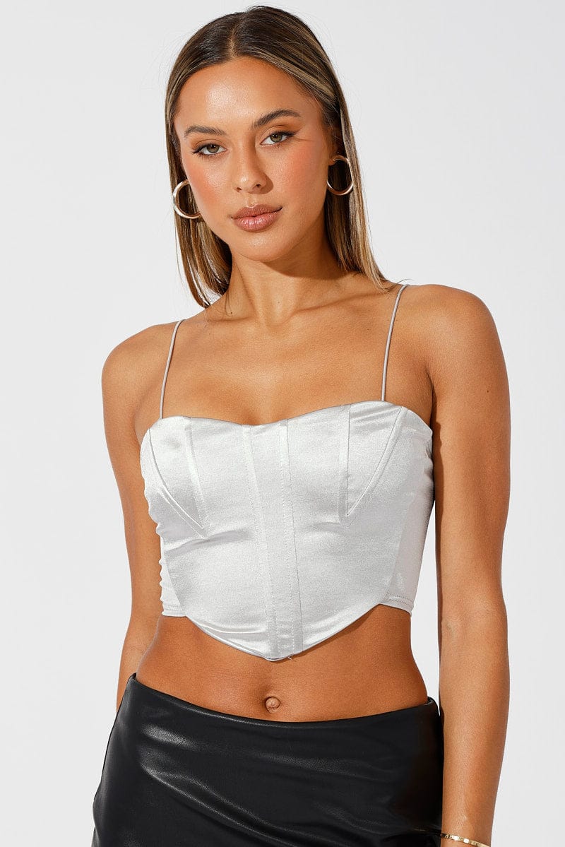 Metallic Corset Crop Top Straps - Image 2