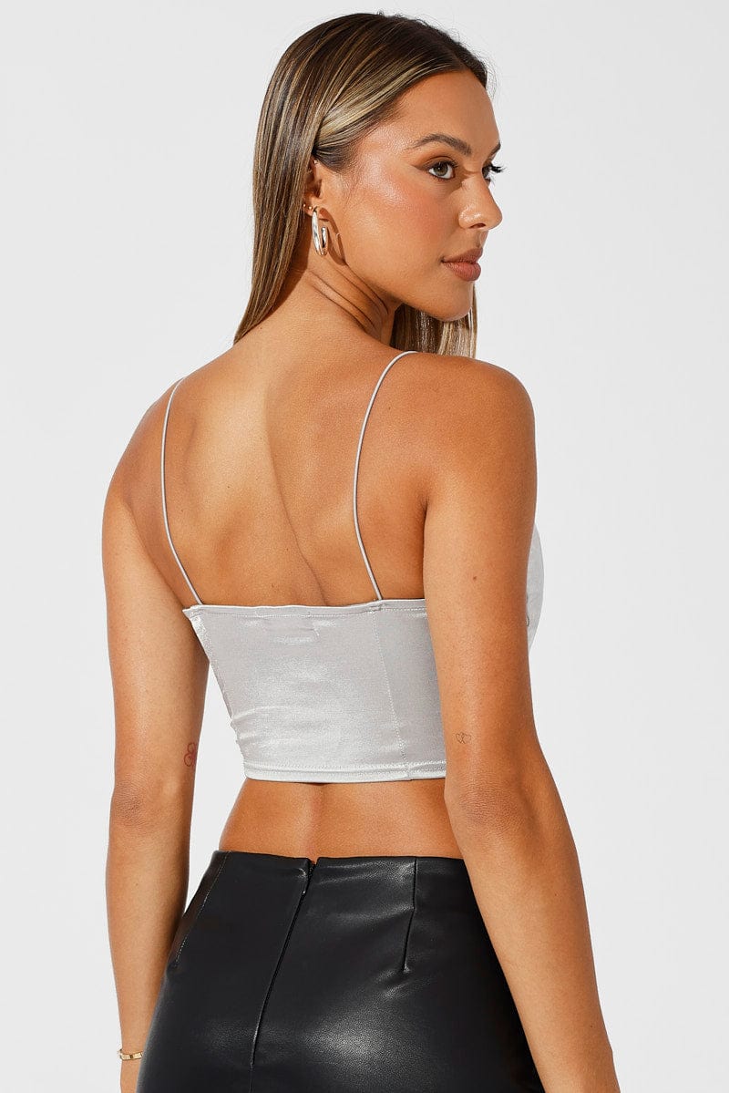 Metallic Corset Crop Top Straps - Image 5