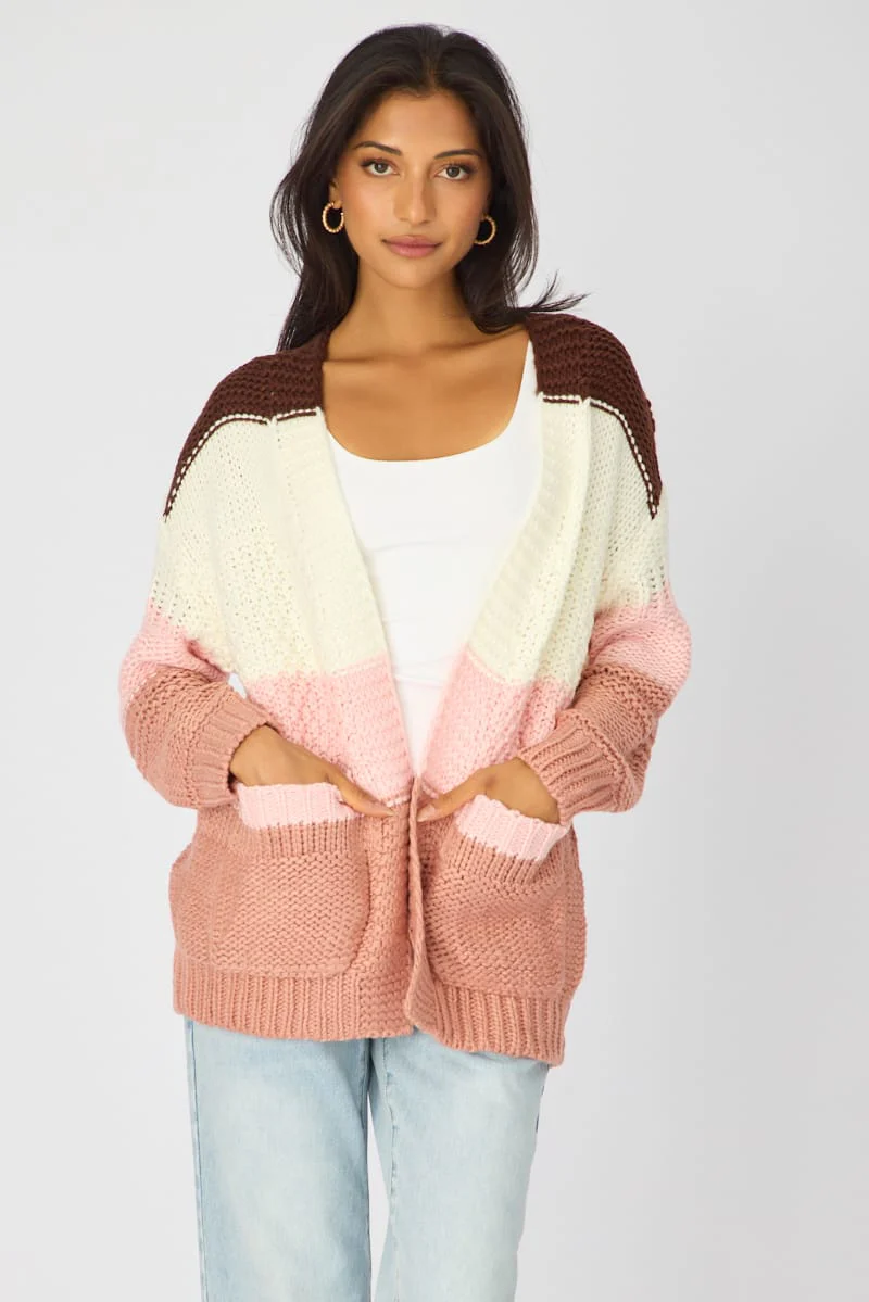 Multi Stripe Oversized Cardigan Stripe Knit - Image 2
