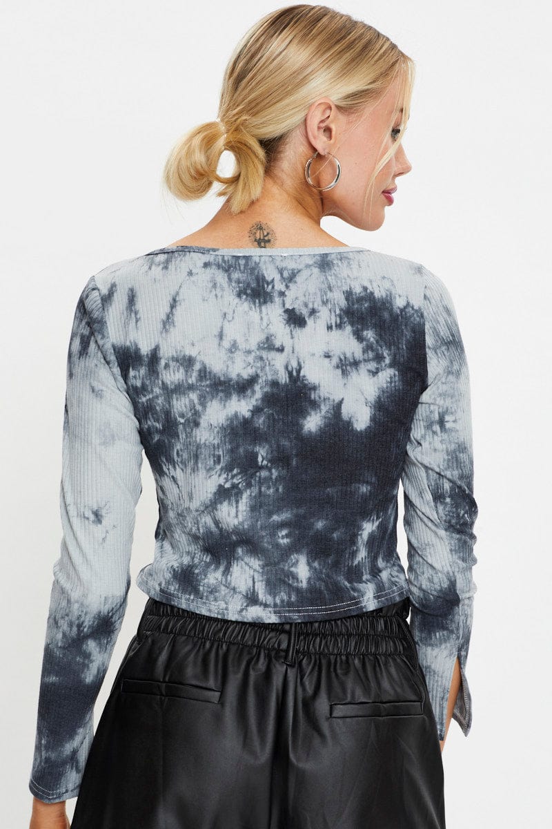 Multi Tie Dye Front Split Top - Image 5