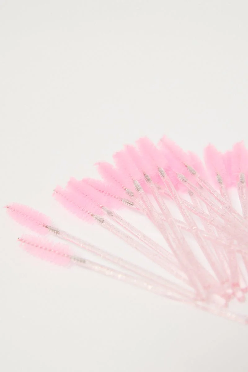 Pink 50 Pk Eyelash Cur Disposable Eyelash Brush