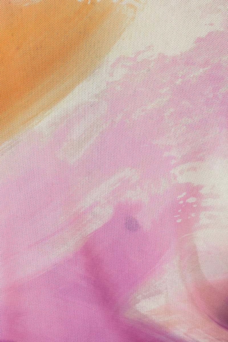Pink Abstract Mesh Cardigan Long Sleeve - Image 6