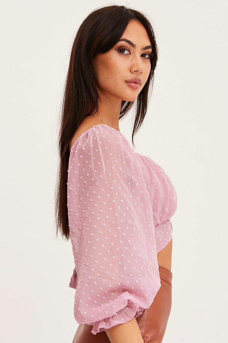 Pink Crop Top Long Sleeve - Image 4