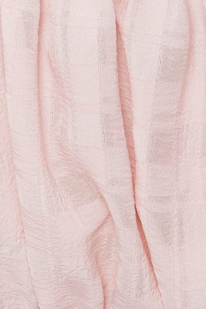 Pink Crop Top Short Sleeve Tie Up - Image 6