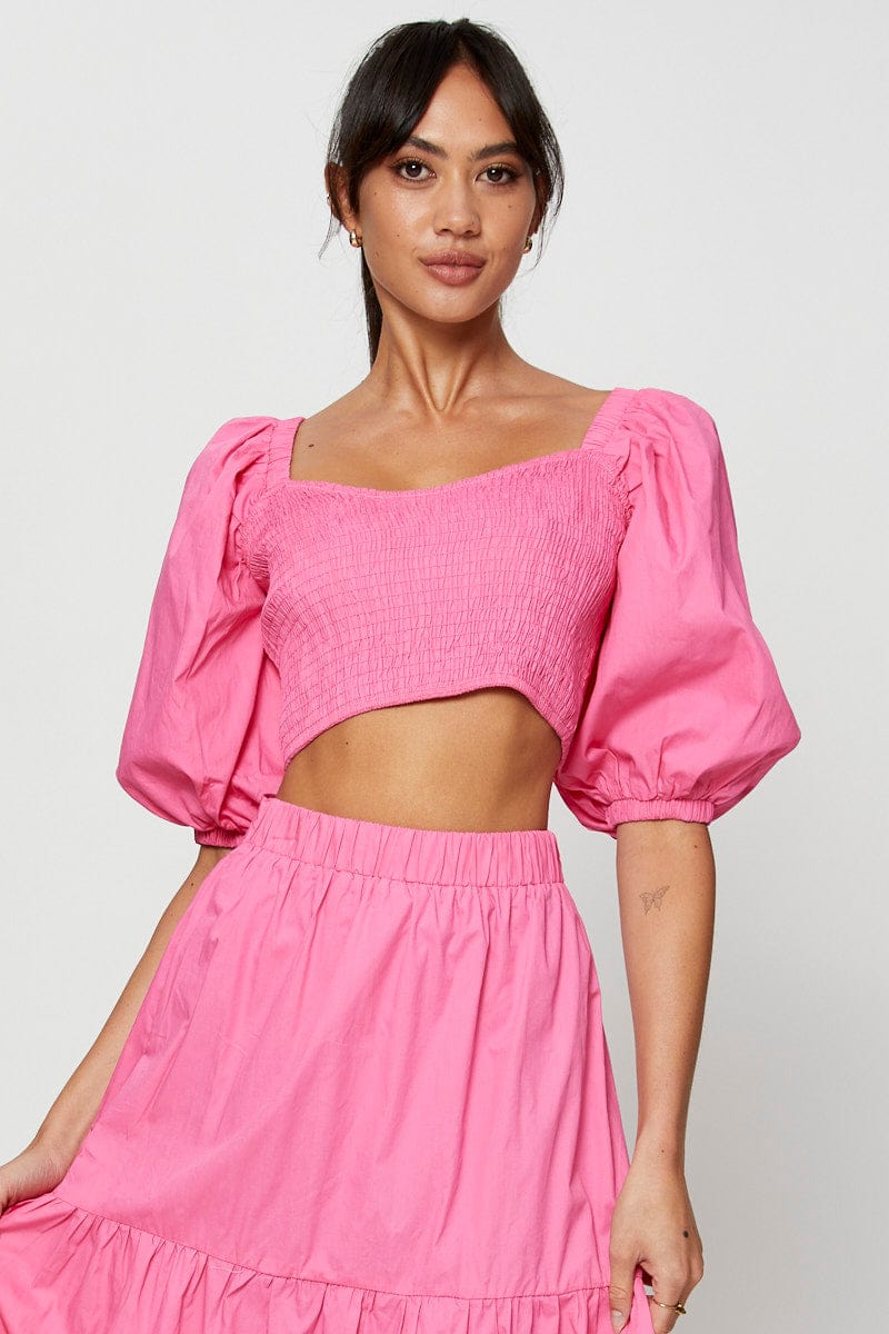 Pink Crop Top Short Sleeve - Image 3