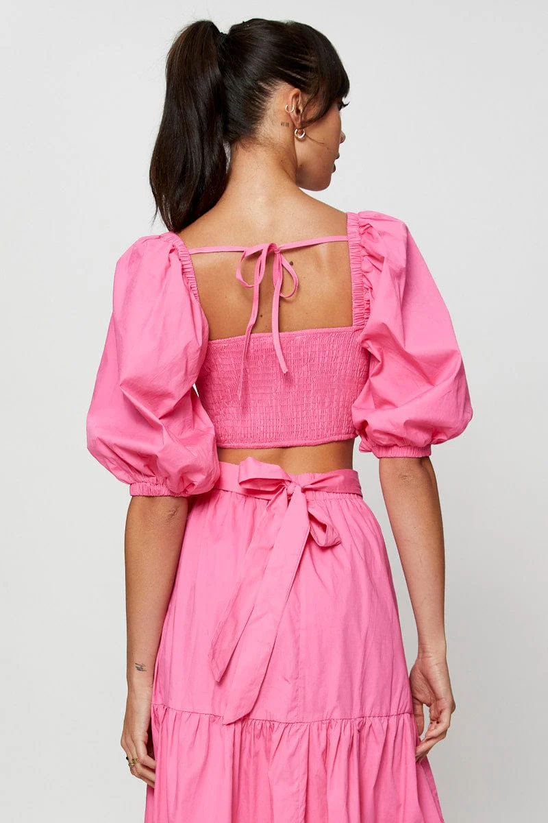 Pink Crop Top Short Sleeve - Image 5