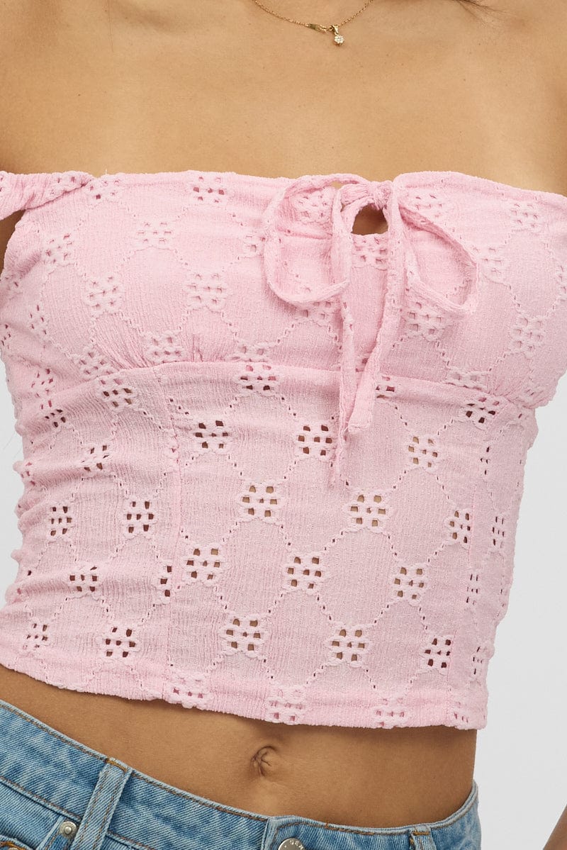 Pink Eyelet Top Sleeveless - Image 6