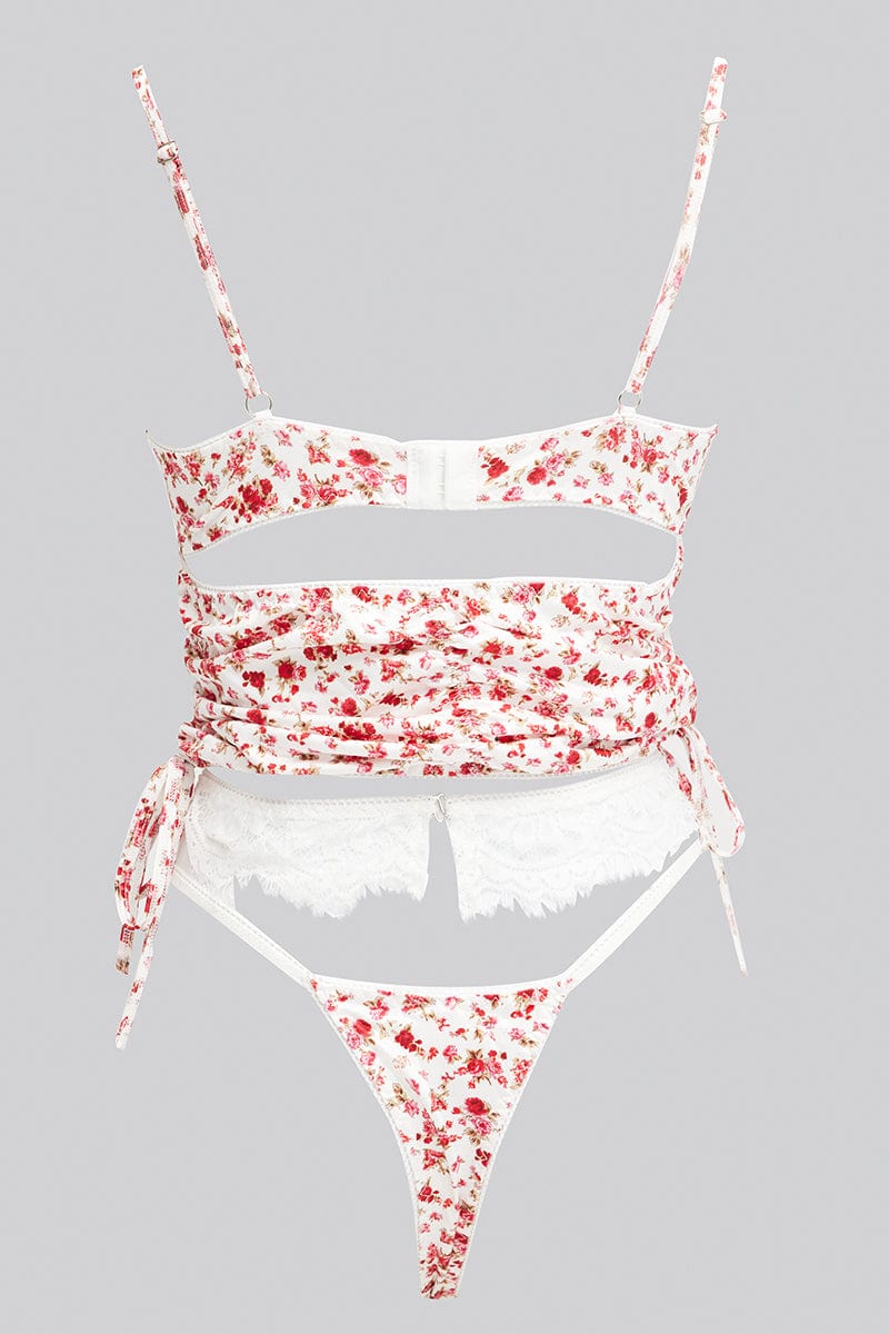 Pink Floral Floral Print Lingerie Set - Image 2