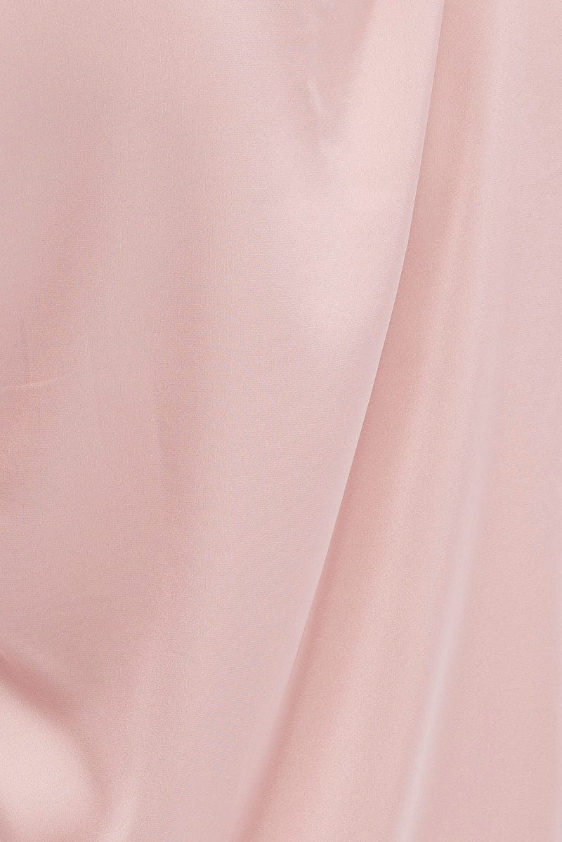 Pink Fur PJ Dusty Pink Satin Fluffy Trim Pyjama Set - Image 6