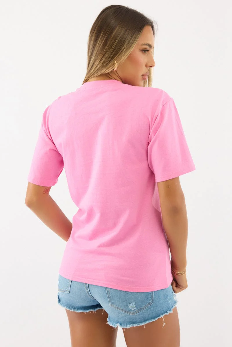 Pink Graphic Tee Short Sleeve - Image 4