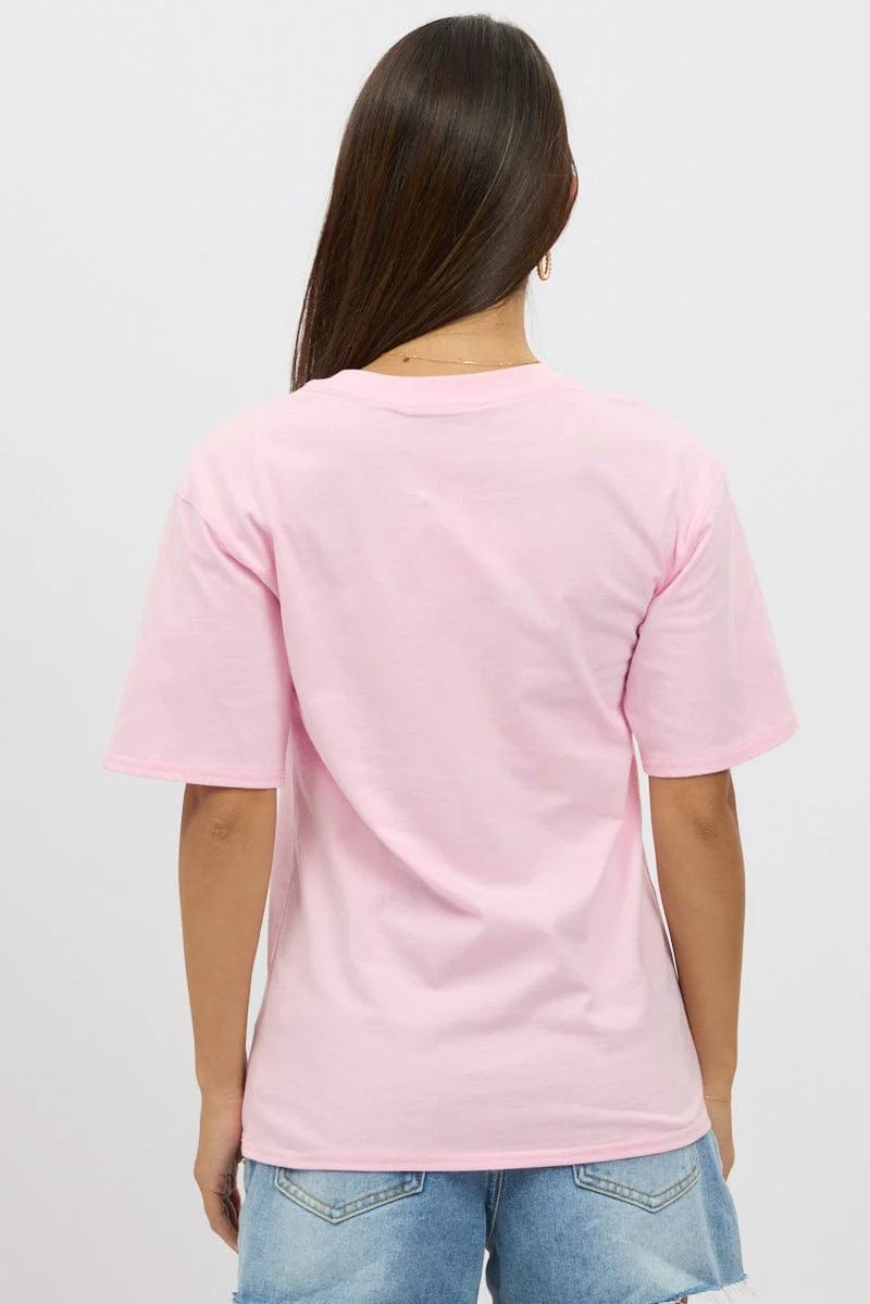 Pink Graphic Tee Short Sleeve - Image 5