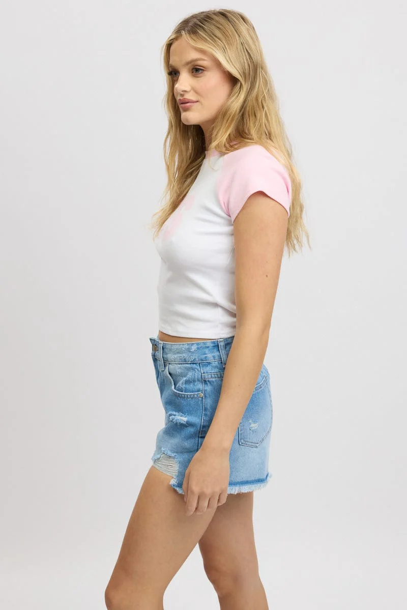 Pink Graphic Tee Short Sleeve - Image 4