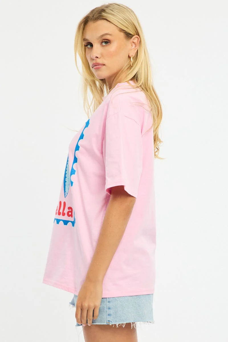 Pink Graphic Tee Short Sleeve - Image 3