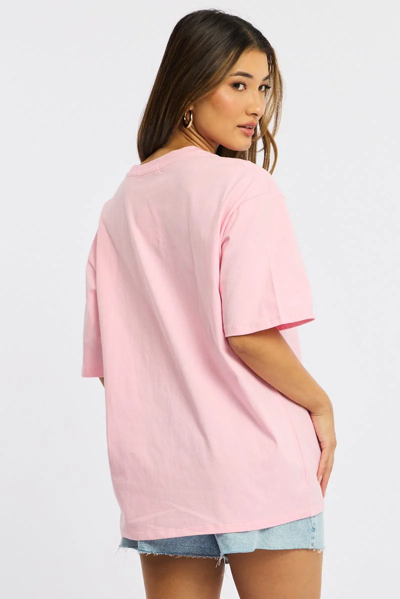Pink Graphic Tee Short Sleeve - Image 4