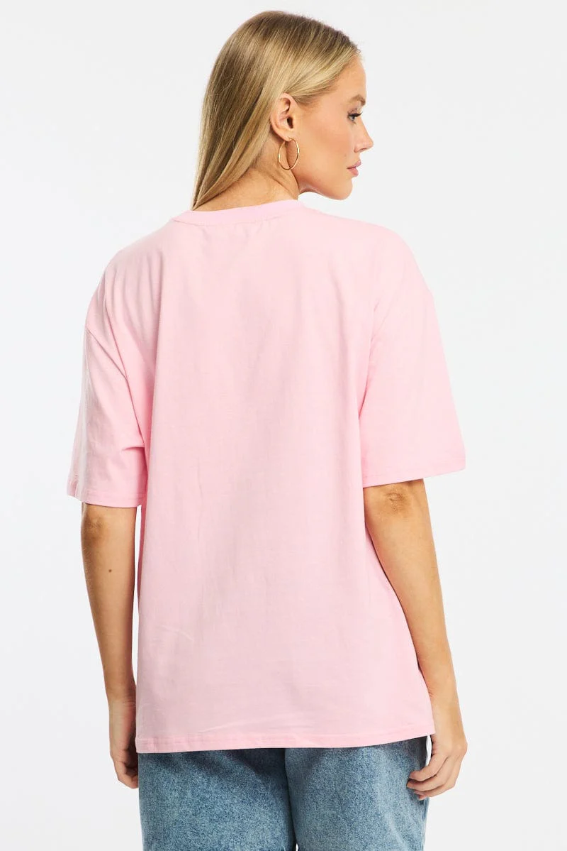 Pink Graphic Tee Short Sleeve - Image 4