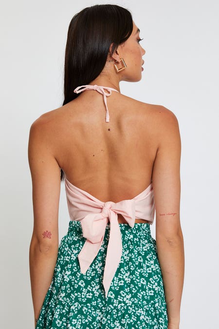 Pink Halter Top Crop - Image 5