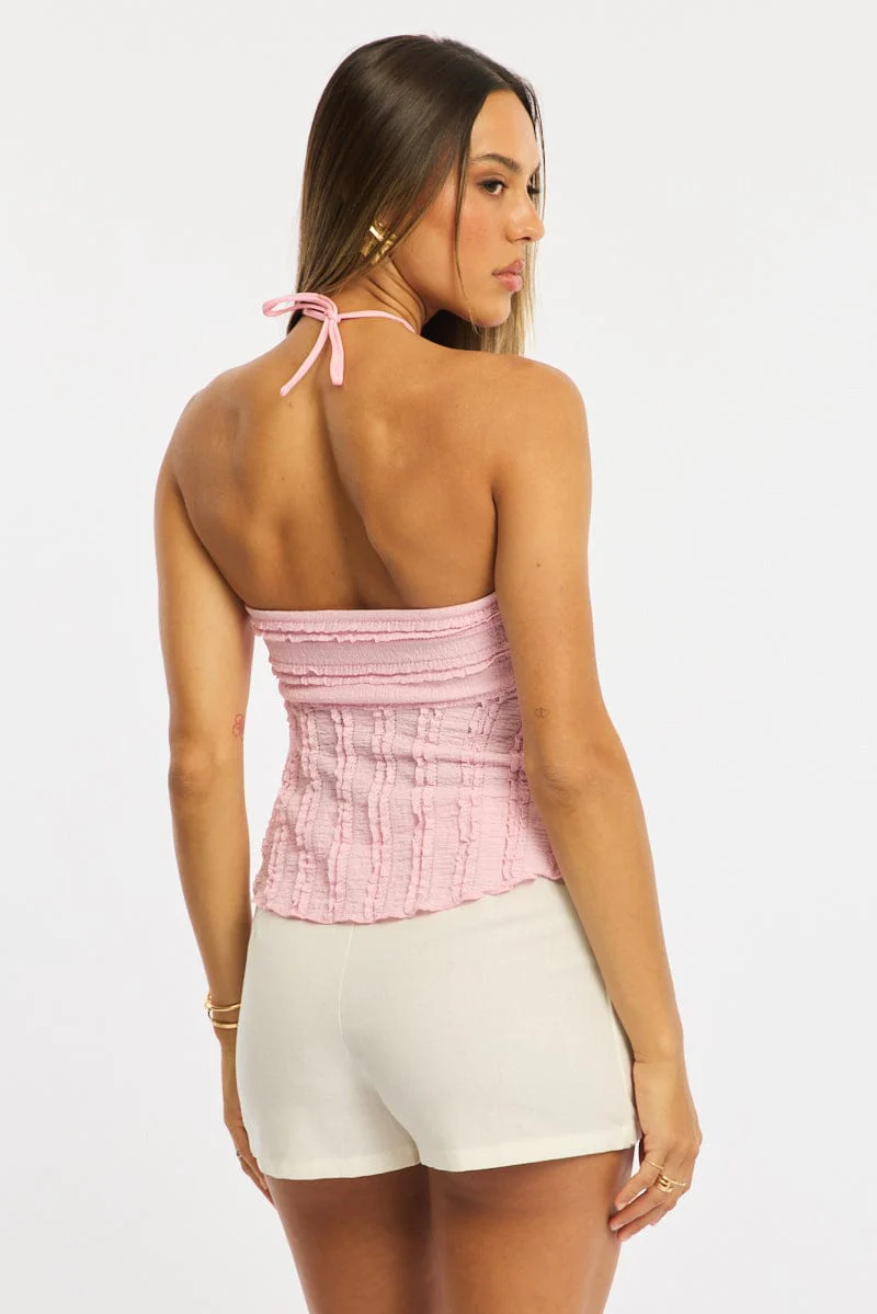 Pink Halter Top Sleeveless - Image 4