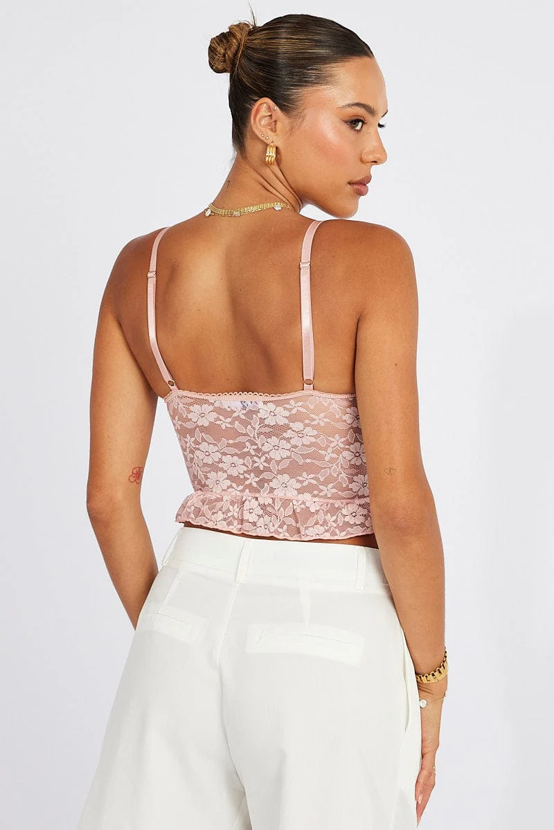 Pink Lace Corset Top - Image 5