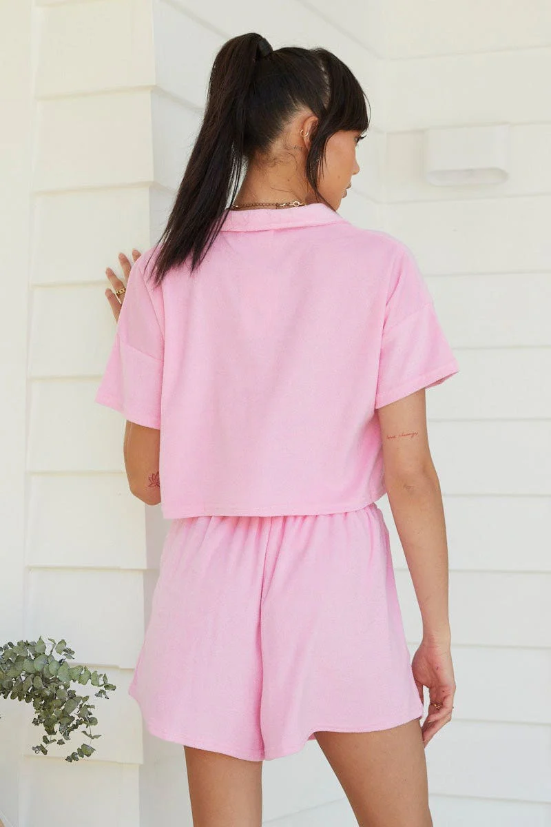 Pink Lounge Shirt Terry - Image 8