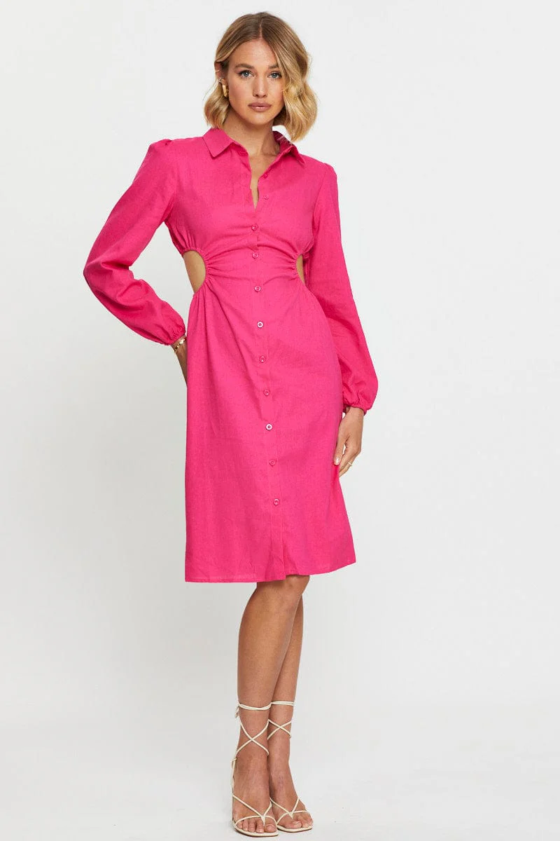 Pink Mini Dress Long Sleeve - Image 3