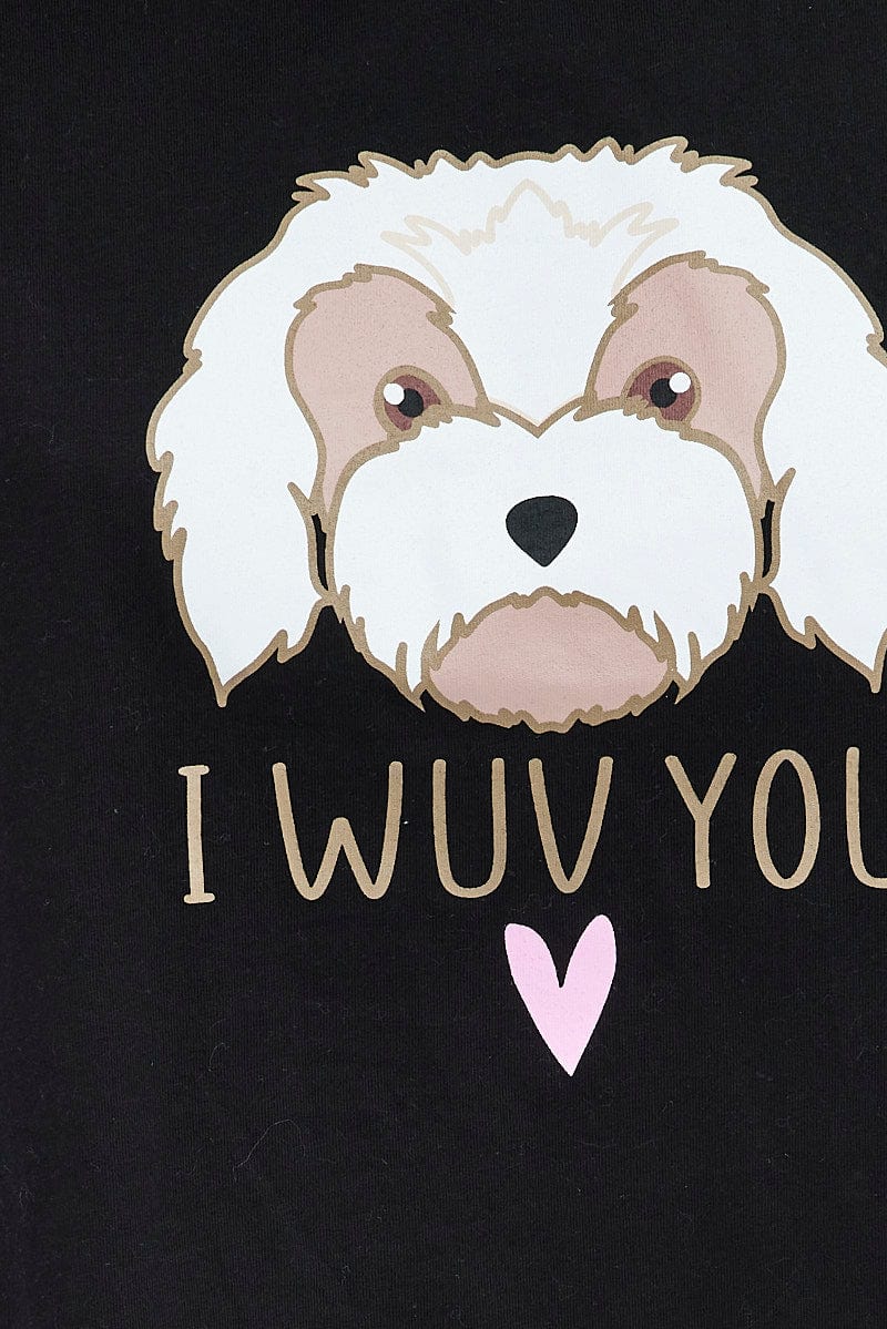 Pink Print Graphic Pj Dog and Hearts Pyjama Set - Image 6