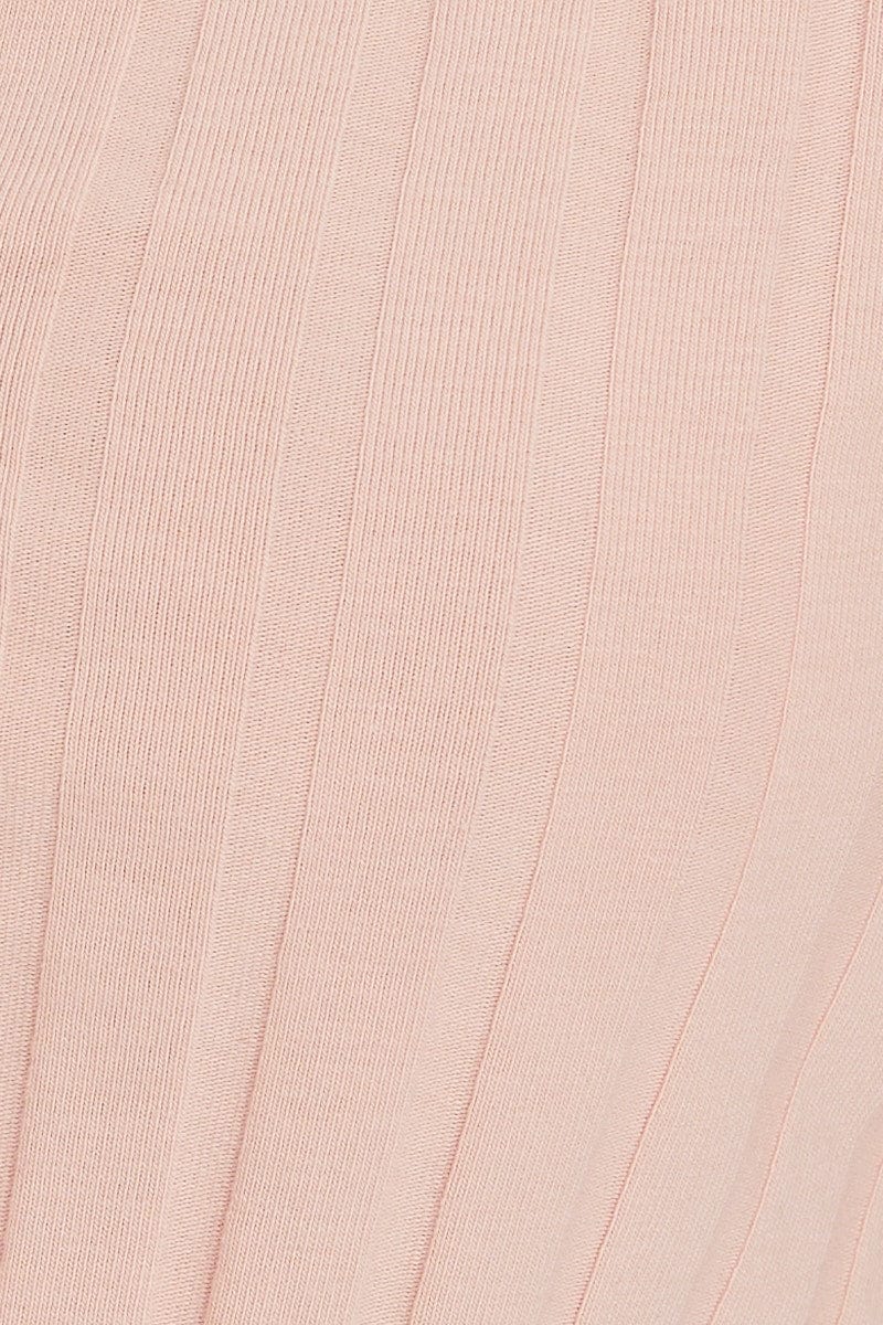 Pink Ribbed Open Front Top - Image 6