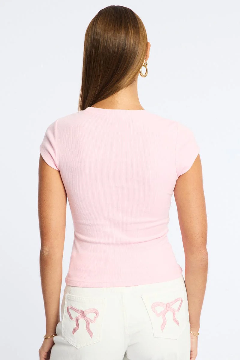 Pink Short Sleeve T-Shirt - Image 4