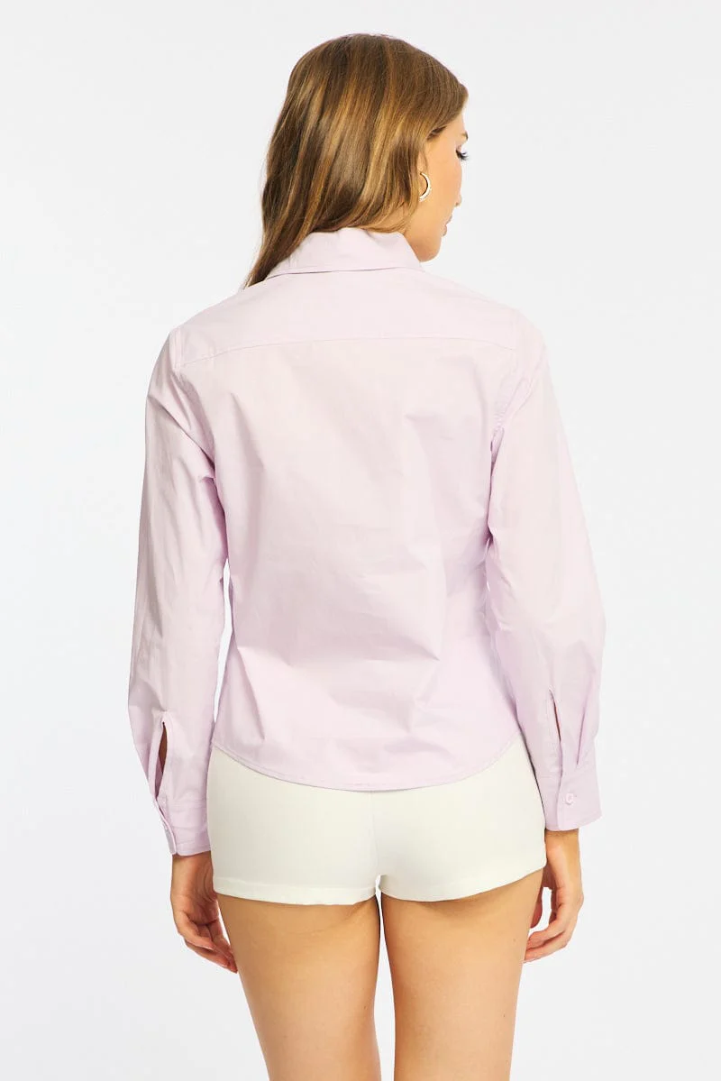 Pink Smart Fit Shirt Long Sleeves Collared - Image 5