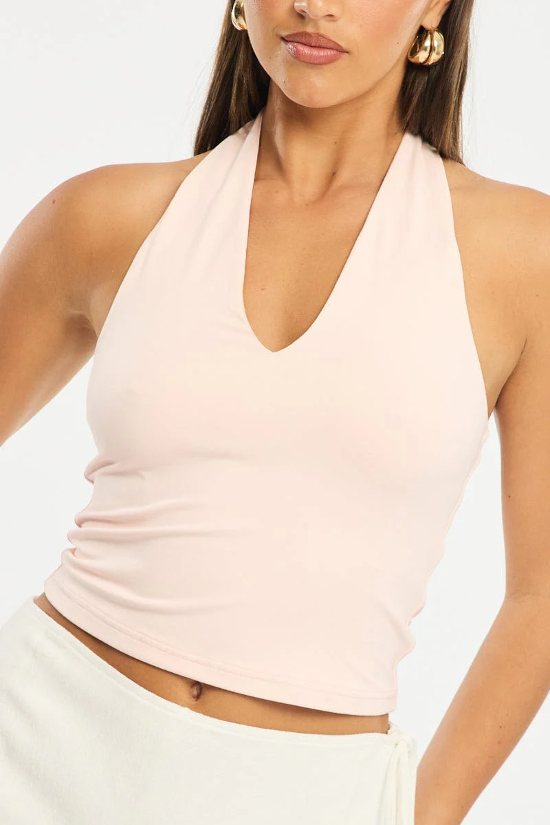 Pink Supersoft Halter Neck Top - Image 5