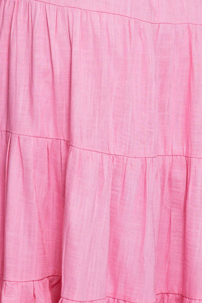 Pink Tiered Dress Midi - Image 6
